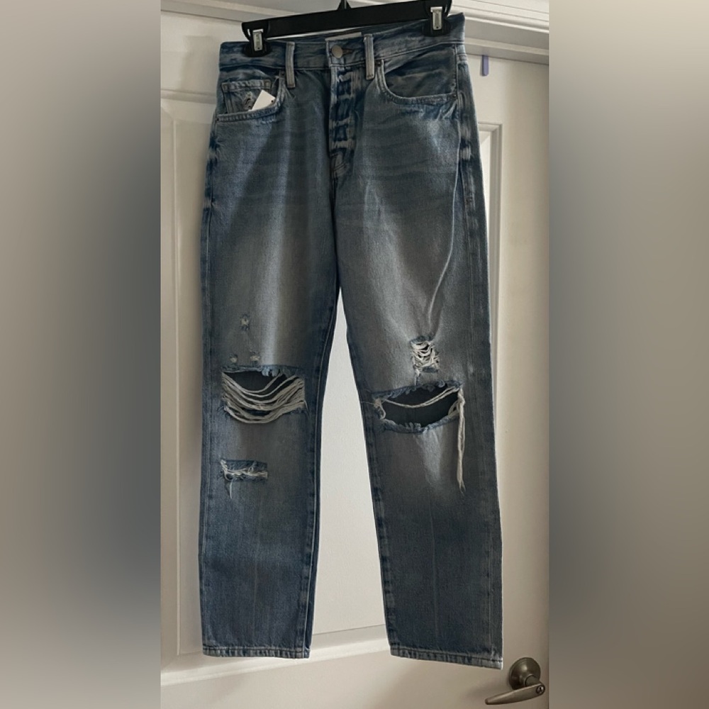 Frame Denim Distressed Blue Jeans
